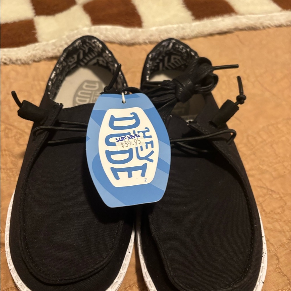 Hey Dude Black Kids Moccasins